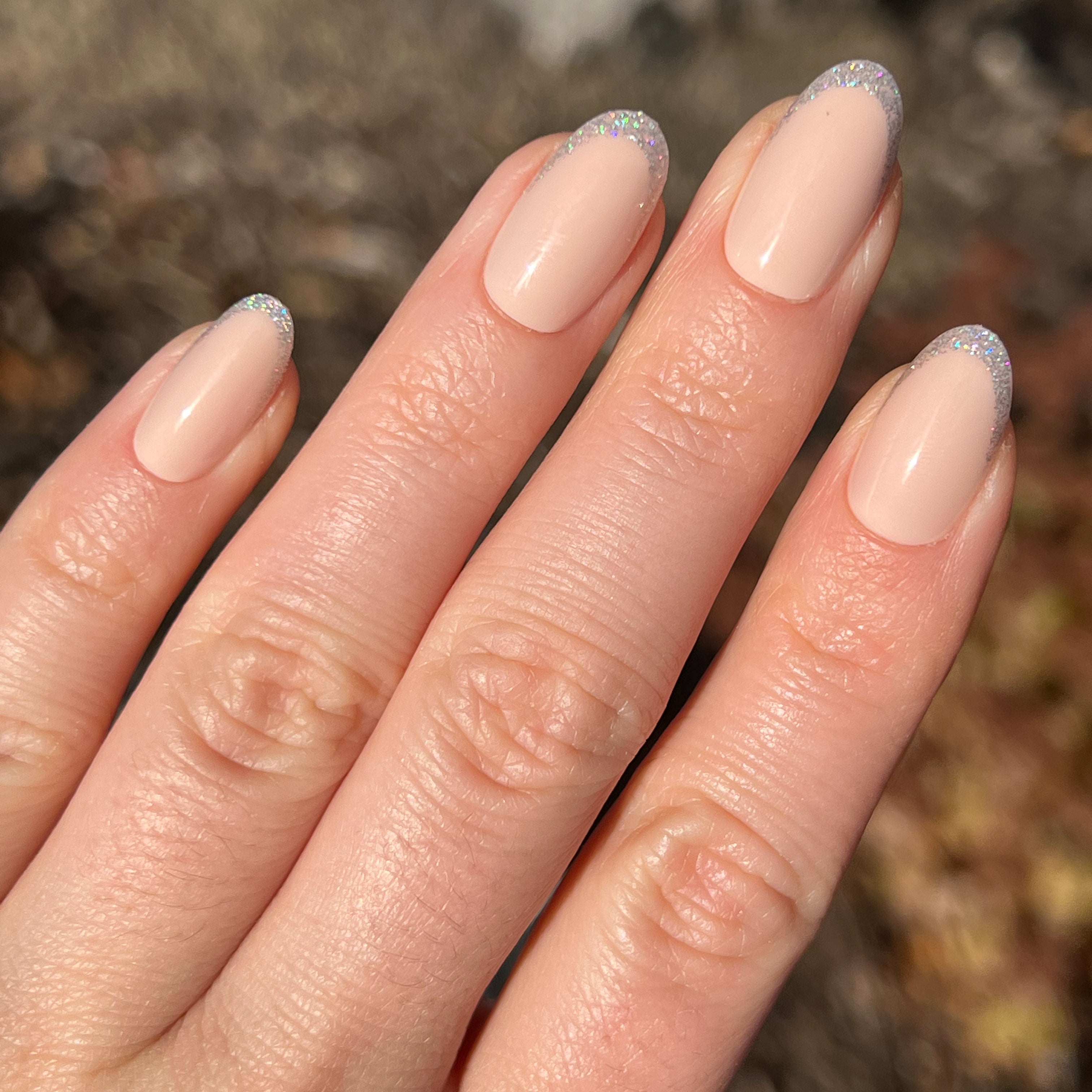 Exclamation Point Glitter French Press-Ons | Oval | Medium、mySite、solidvoid