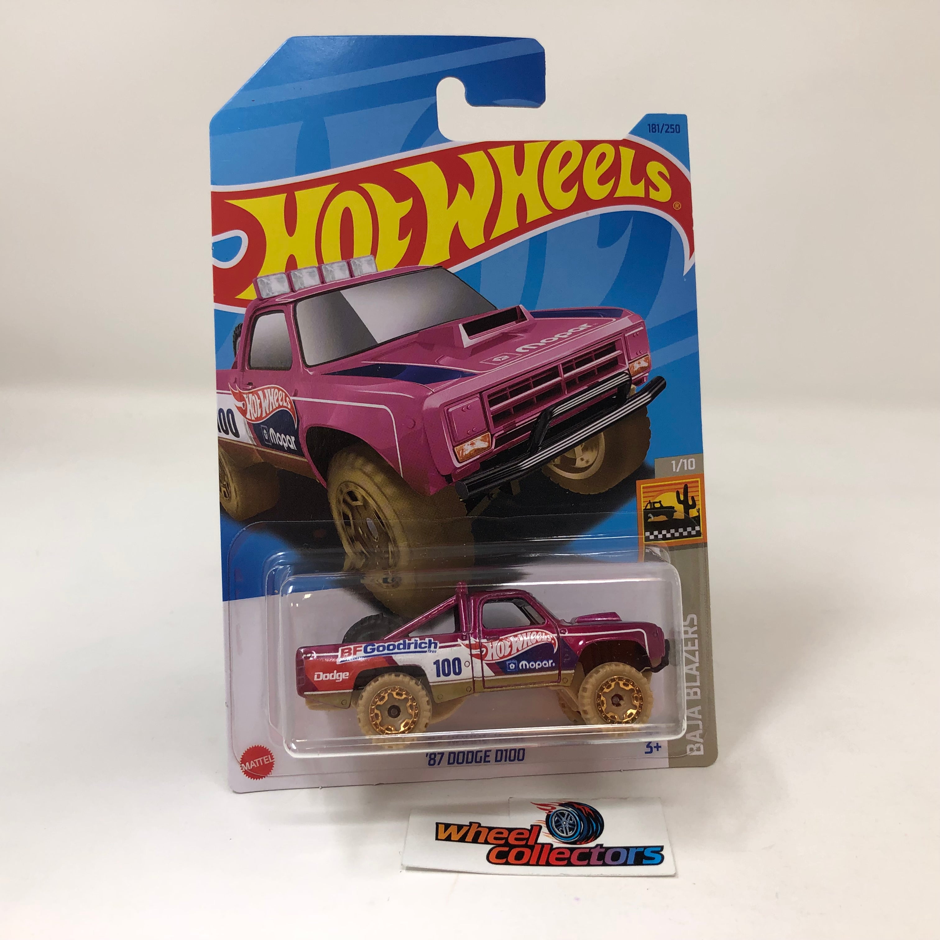 '87 Dodge D100 #181 * Pink * 2023 Hot Wheels Case K、mySite、hgirdovlk