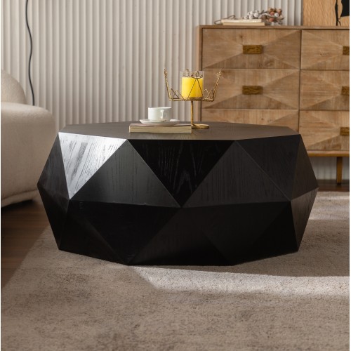 31.50"Vintage Style Bucket Shaped Coffee Table for Office, Dining Room and Living Room(Same SKU:W757P170149)、、xpatfood