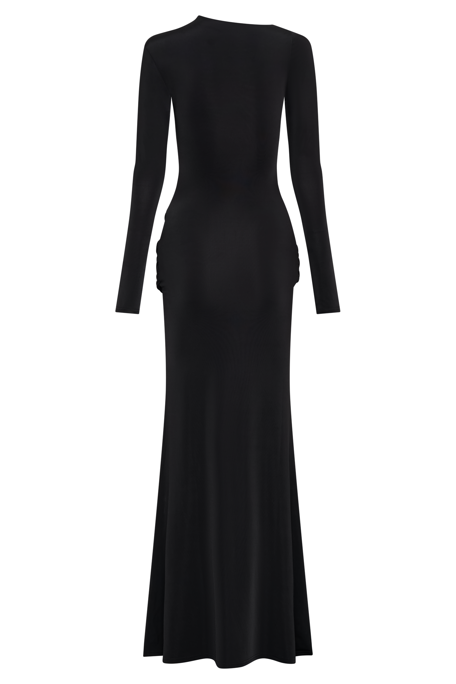 Halcyon Long Sleeve Slinky Maxi Dress - Black、mySite、solidvoid