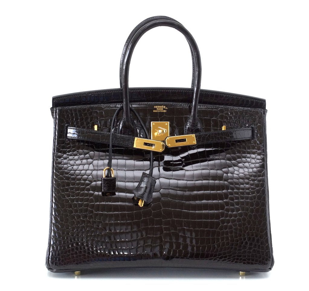 Hermès Birkin 35 Porosus Crocodile Noir GHW Bag、mySite、garminoutage.com