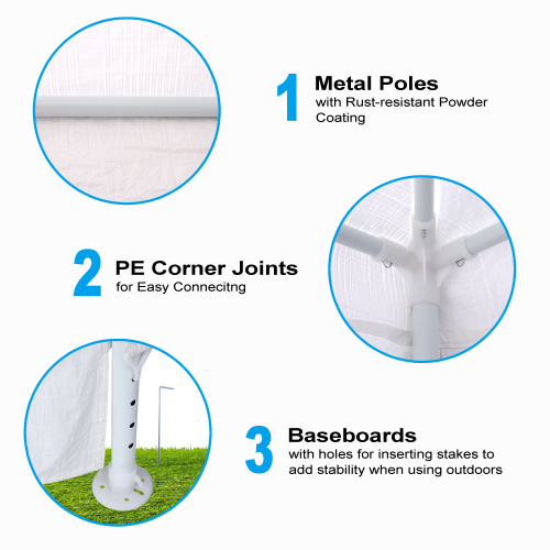 10'x10' Party Tent Outdoor Heavy Duty Gazebo Wedding Canopy + 4 Removable Walls、、eastwooduniform