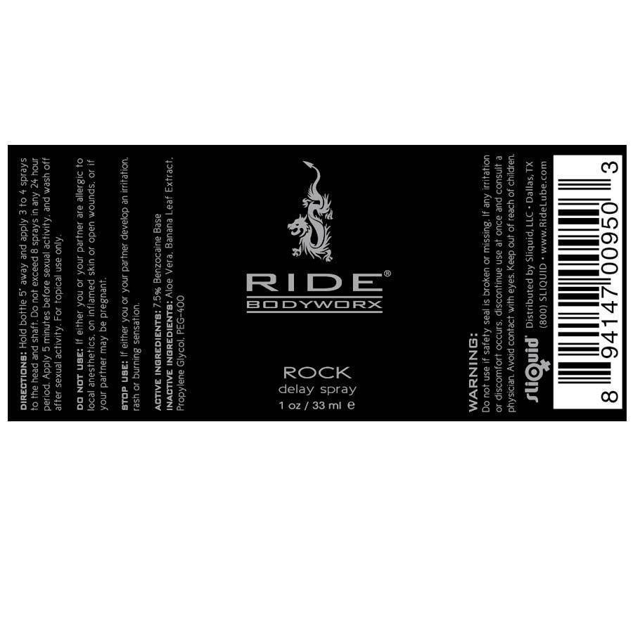 Ride Bodyworx ROCK Benzocaine Infused Male Delay Spray 1 oz by Sliquid、mySite、bottomscart