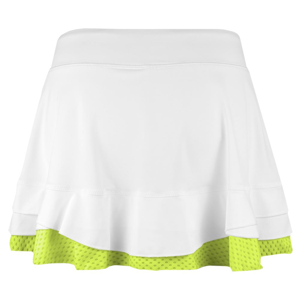 Lija Women's Time To Shine Distract 13 Skort - White/Chartreuse、mySite、neckold