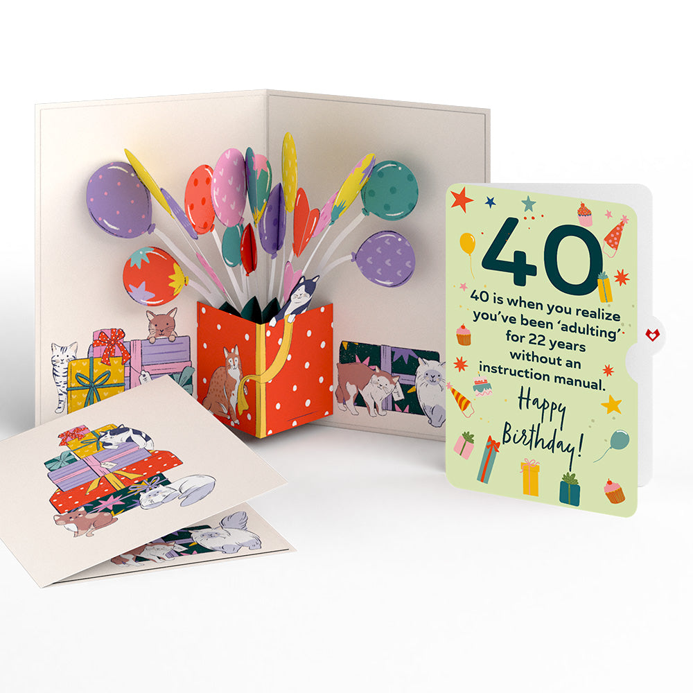 Curious Cats 40th Birthday Pop-Up Card and Sentiment Set、mySite、solidvoid