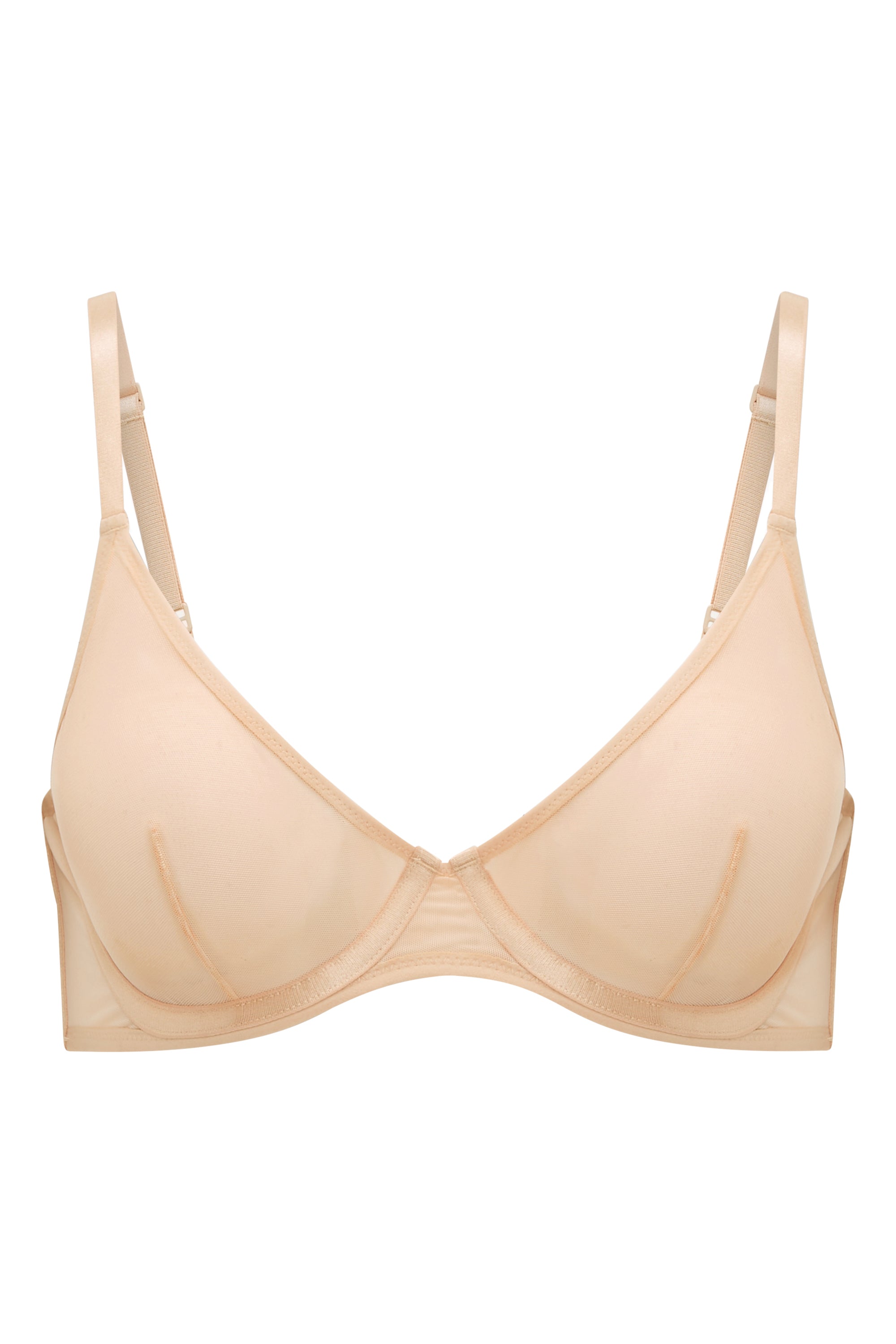 Soft Mesh Single Layer Underwired Bra in Beige、mySite、solidvoid