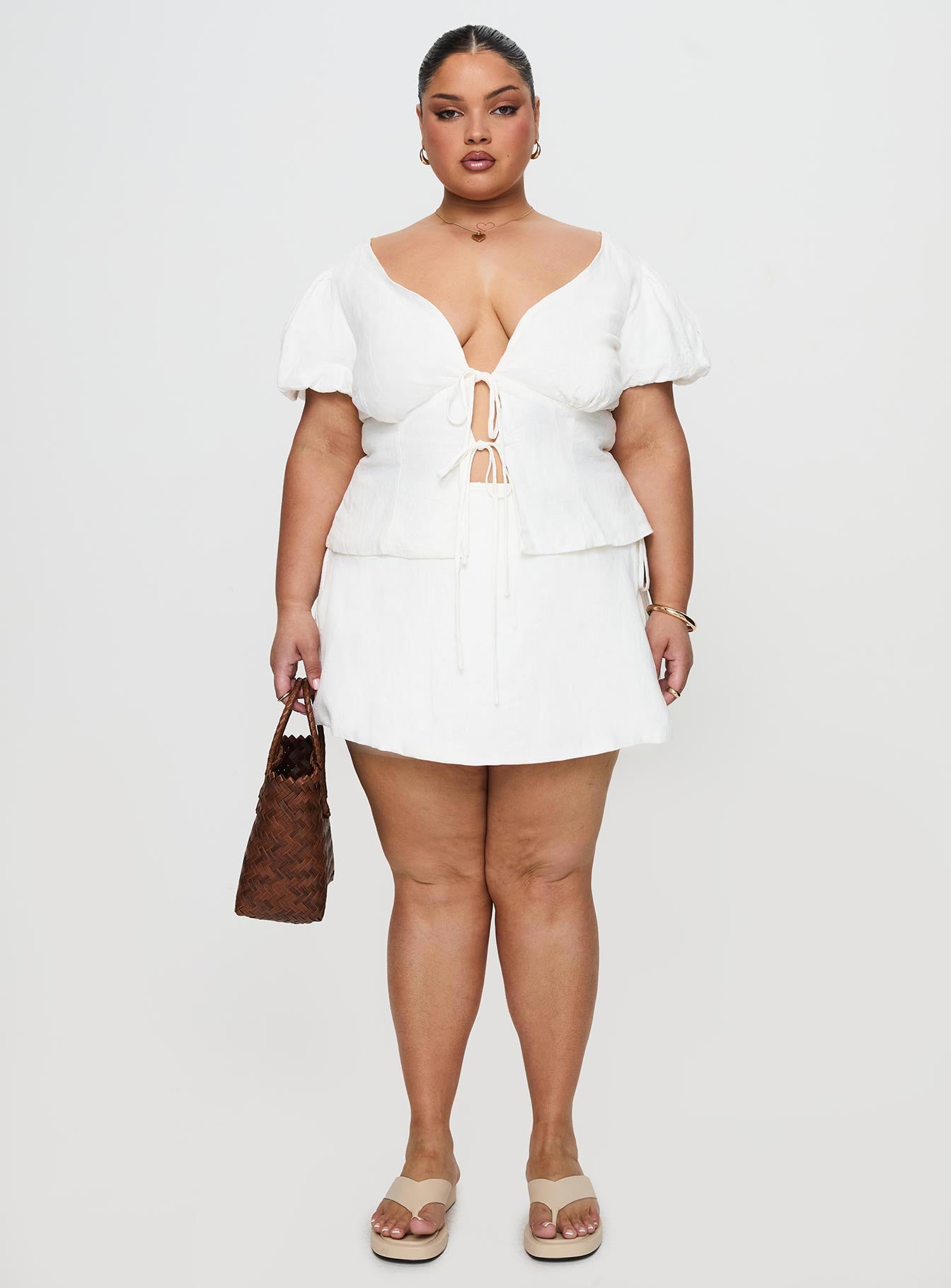 Wilhelmina Blouse Top White Curve、mySite、solidvoid