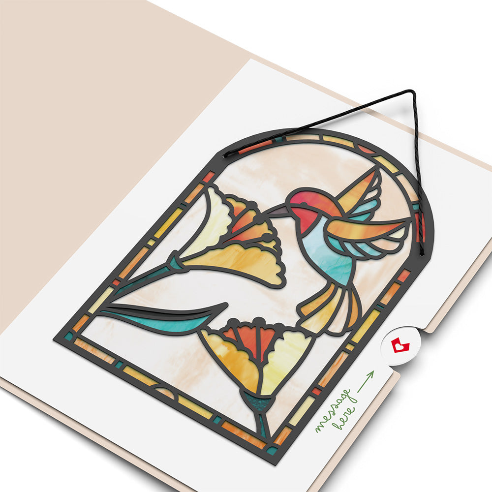 Thinking of You Hummingbird Suncatcher Card、mySite、solidvoid