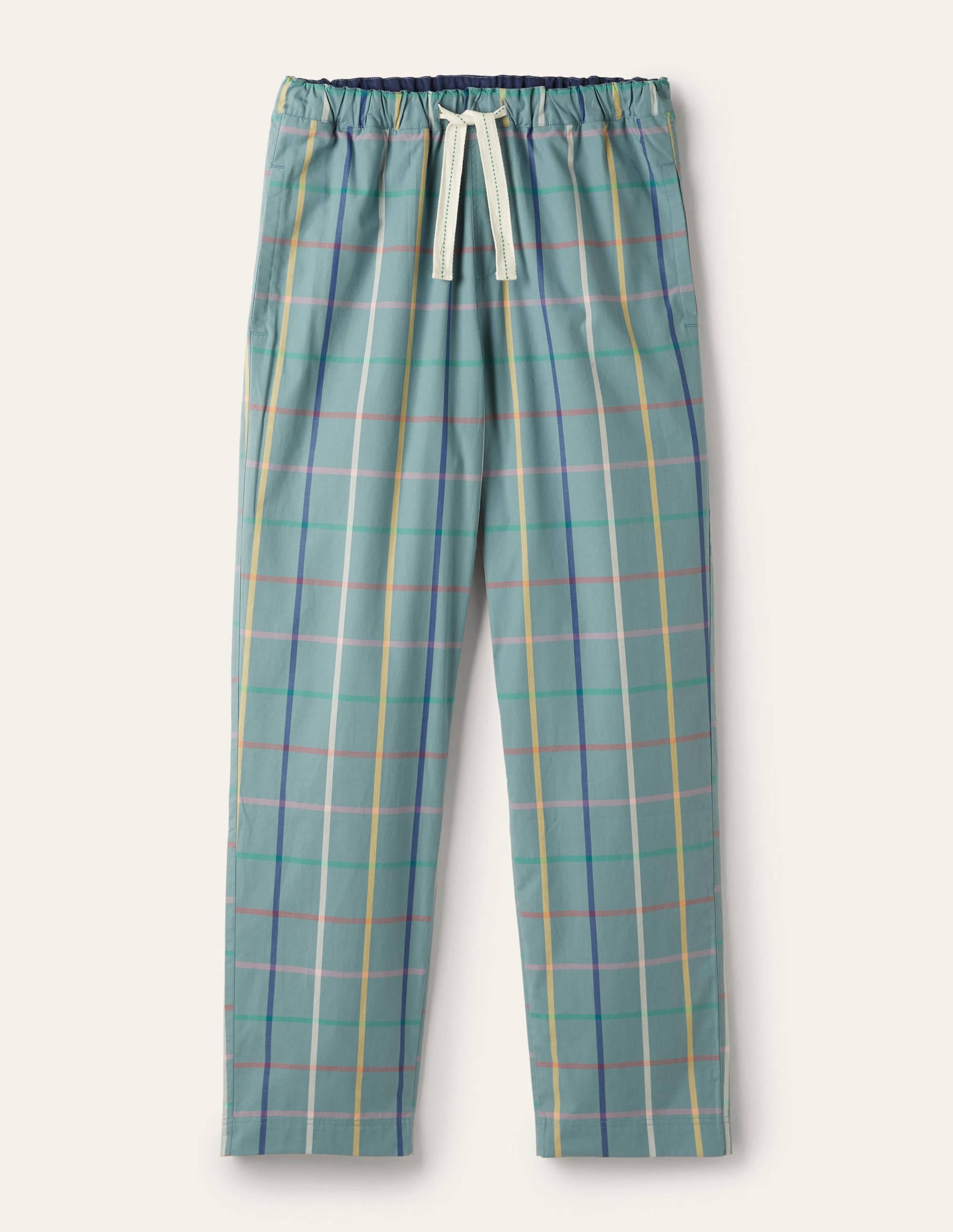  Cotton Poplin Pyjama Bottoms-Storm Blue Tattershall、mySite、ashleygrahame