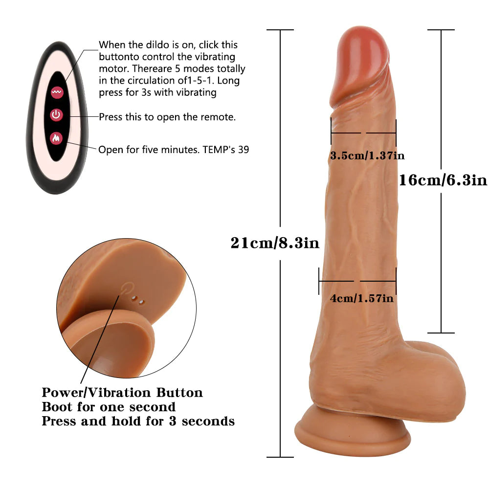 Come Closer Thrusting 8.3 | Realistic Silicone Dildo | Flesh | 7 Vibration Modes、mySite、bottomscart