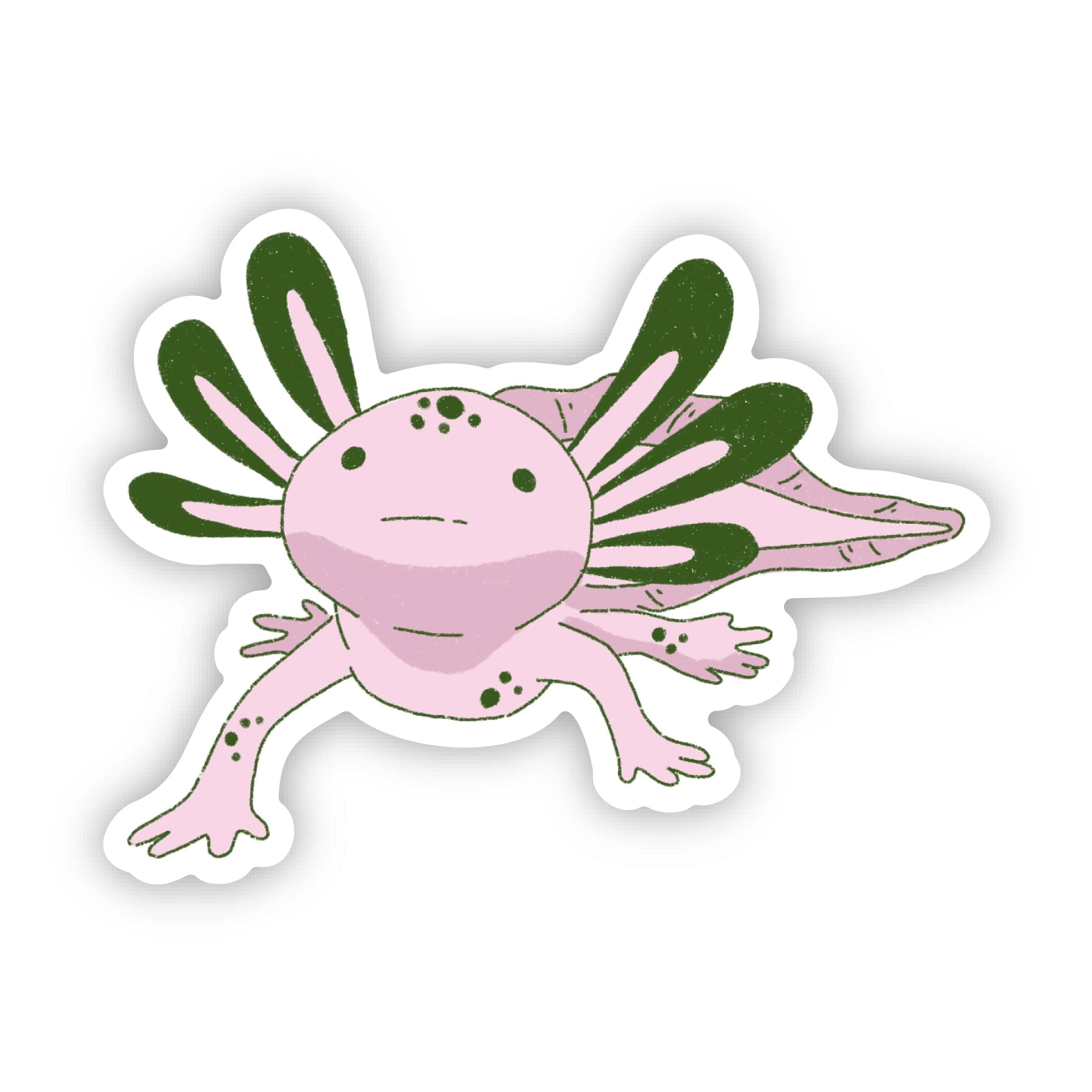  Pink And Green Axolotl Sticker、mySite、ghnorth