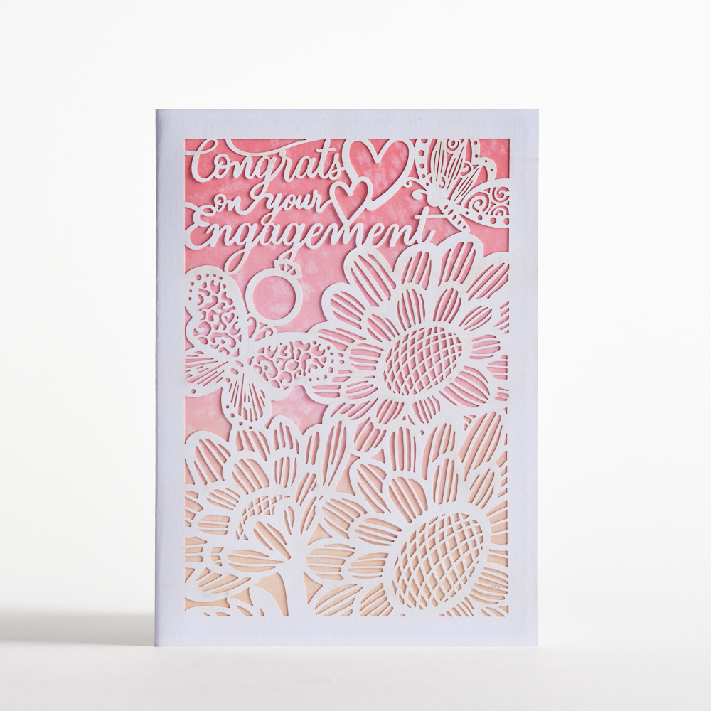 Engagement Congrats Butterfly Floral: Lovepop Moments™ Card、mySite、solidvoid