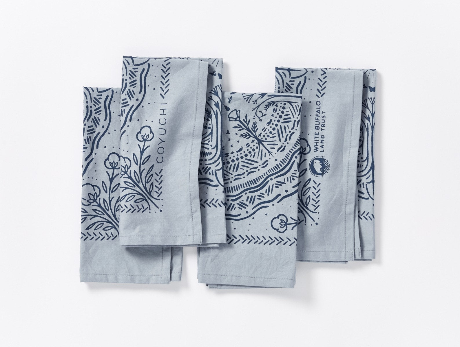  White Buffalo Land Trust Bandana Napkins, Set of 4 - Renewed、mySite、sugarbowlscore