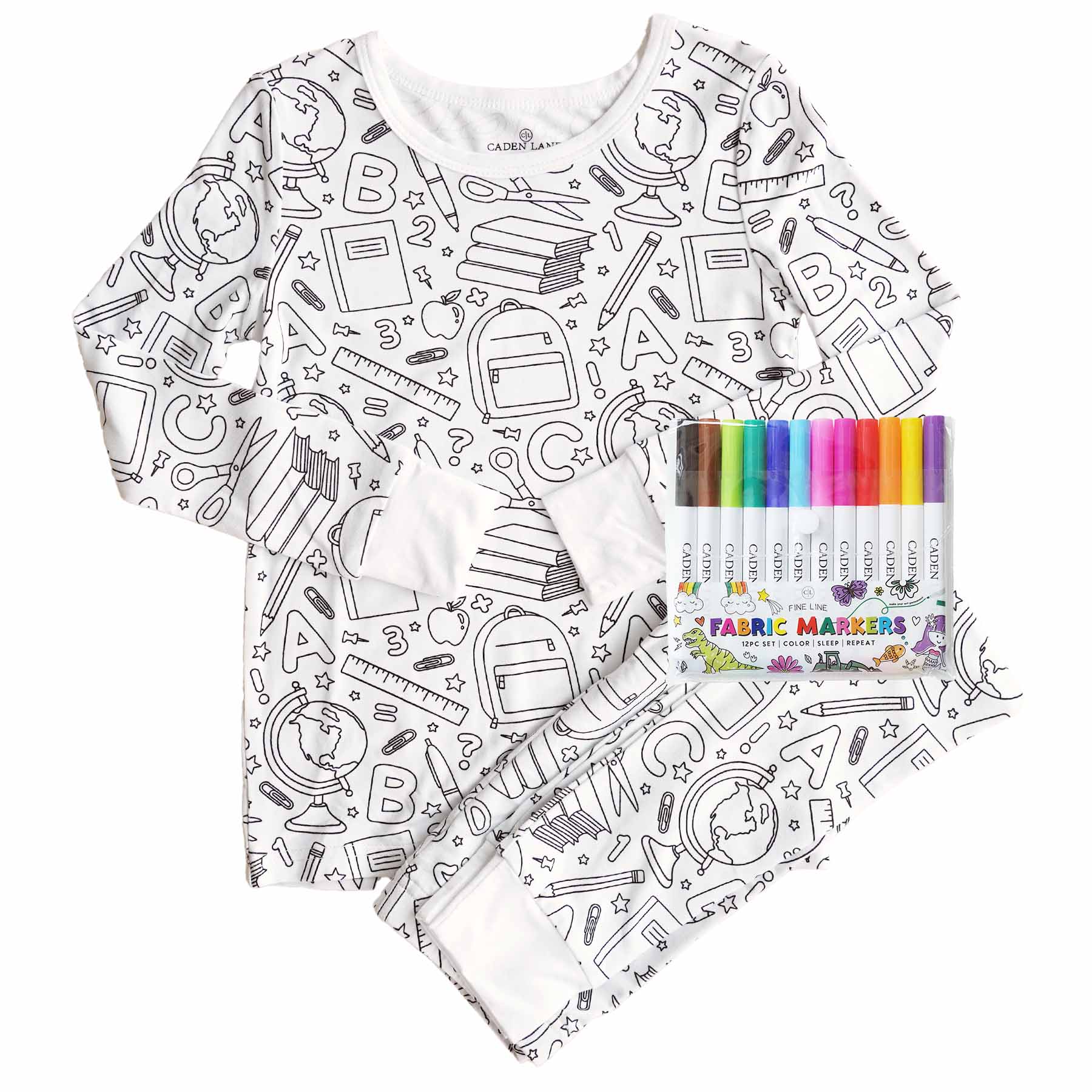  Colorable Two Piece Pajama Set | School Days、mySite、layawaytickets