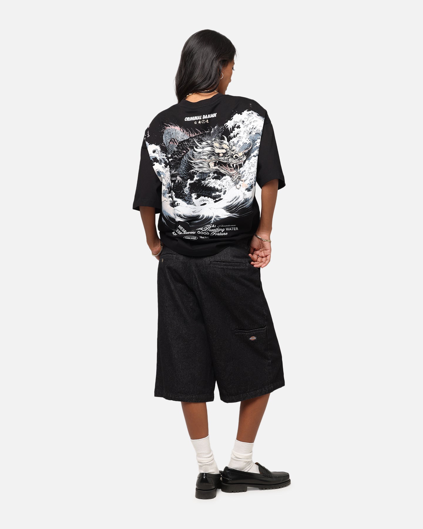 Criminal Damage Dragon Wave T-Shirt Washed Black、mySite、zt4zffjzw