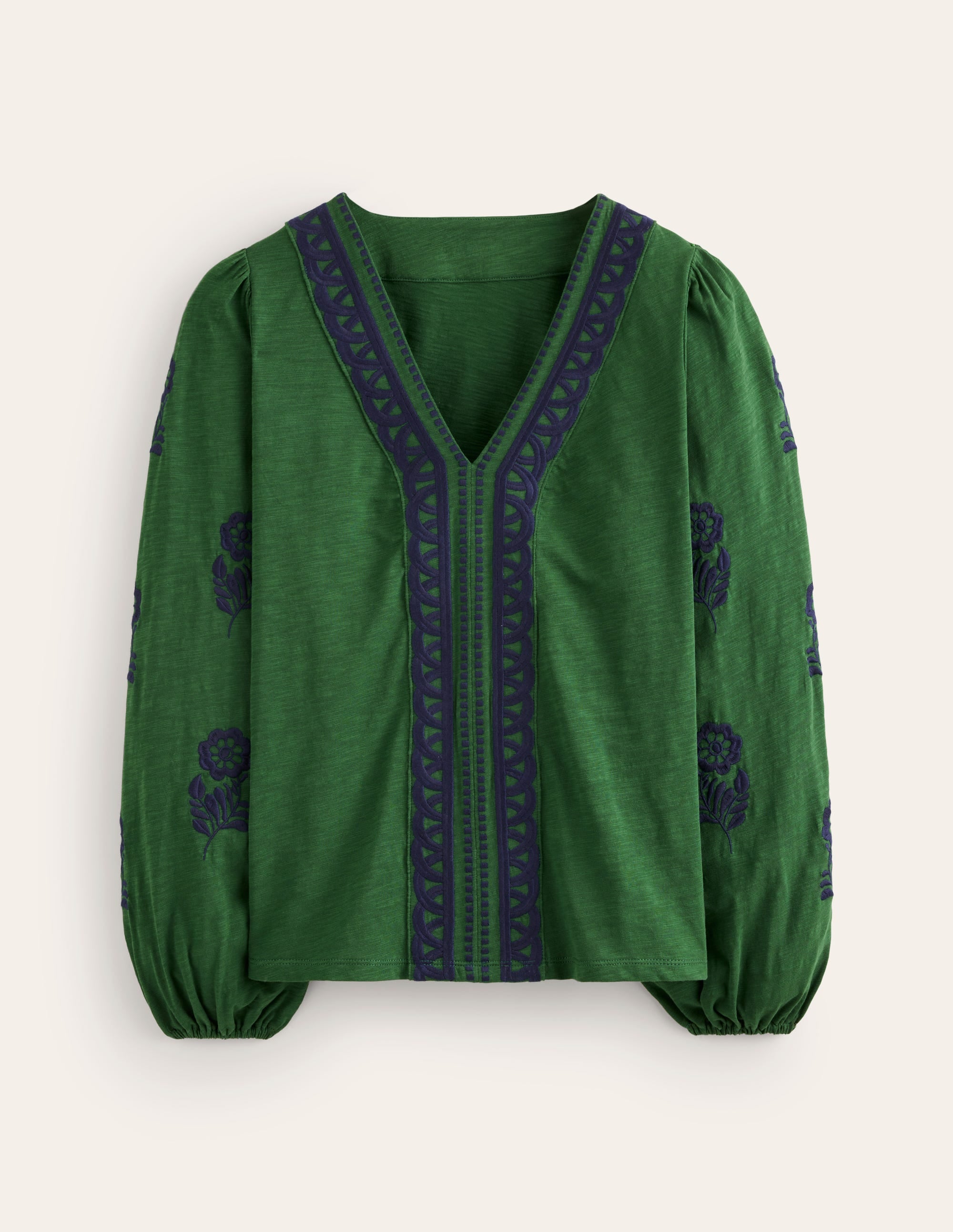  Embroidered V-Neck Top-Eden、mySite、ashleygrahame