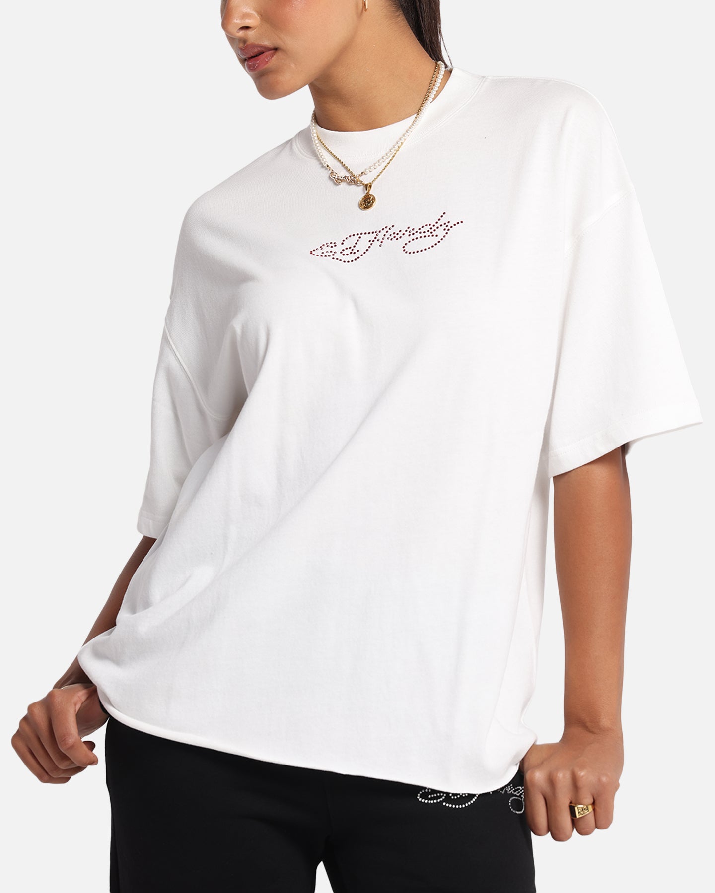 Ed Hardy Techno Rhinestone T-Shirt Off White、mySite、zt4zffjzw