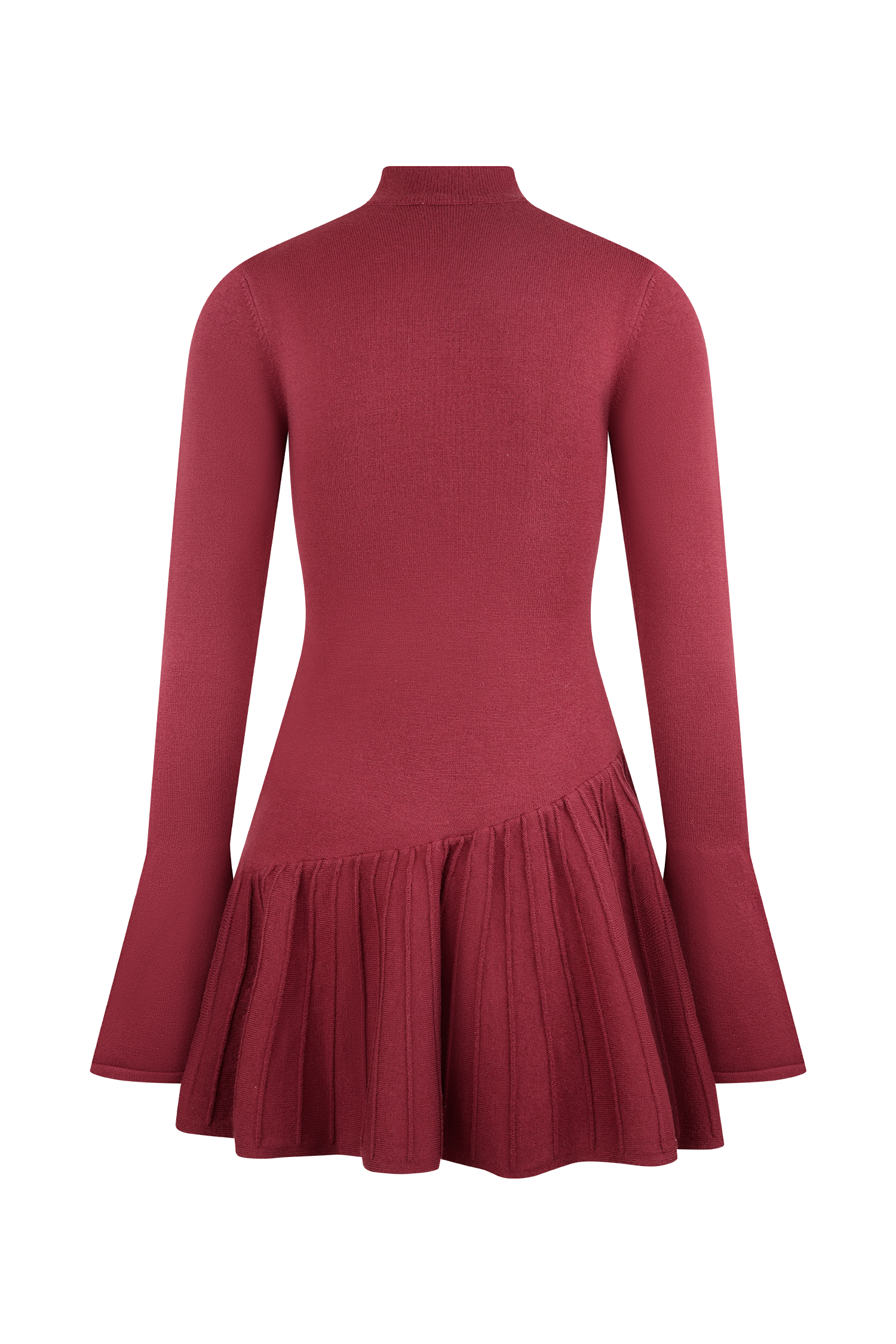 Blair Knit Mini Dress With Pleats - Merlot、mySite、solidvoid