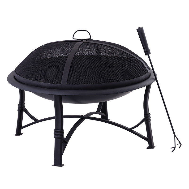 Iron Firepit With Lid | Round Design | Black、mySite、camillekostekn