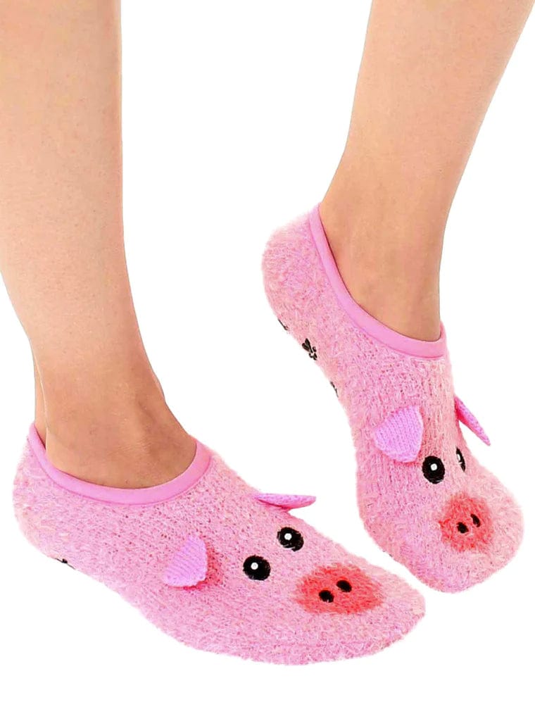 Pig Fuzzy Slipper Socks with Hoofie Grippies、mySite、g9winljtr