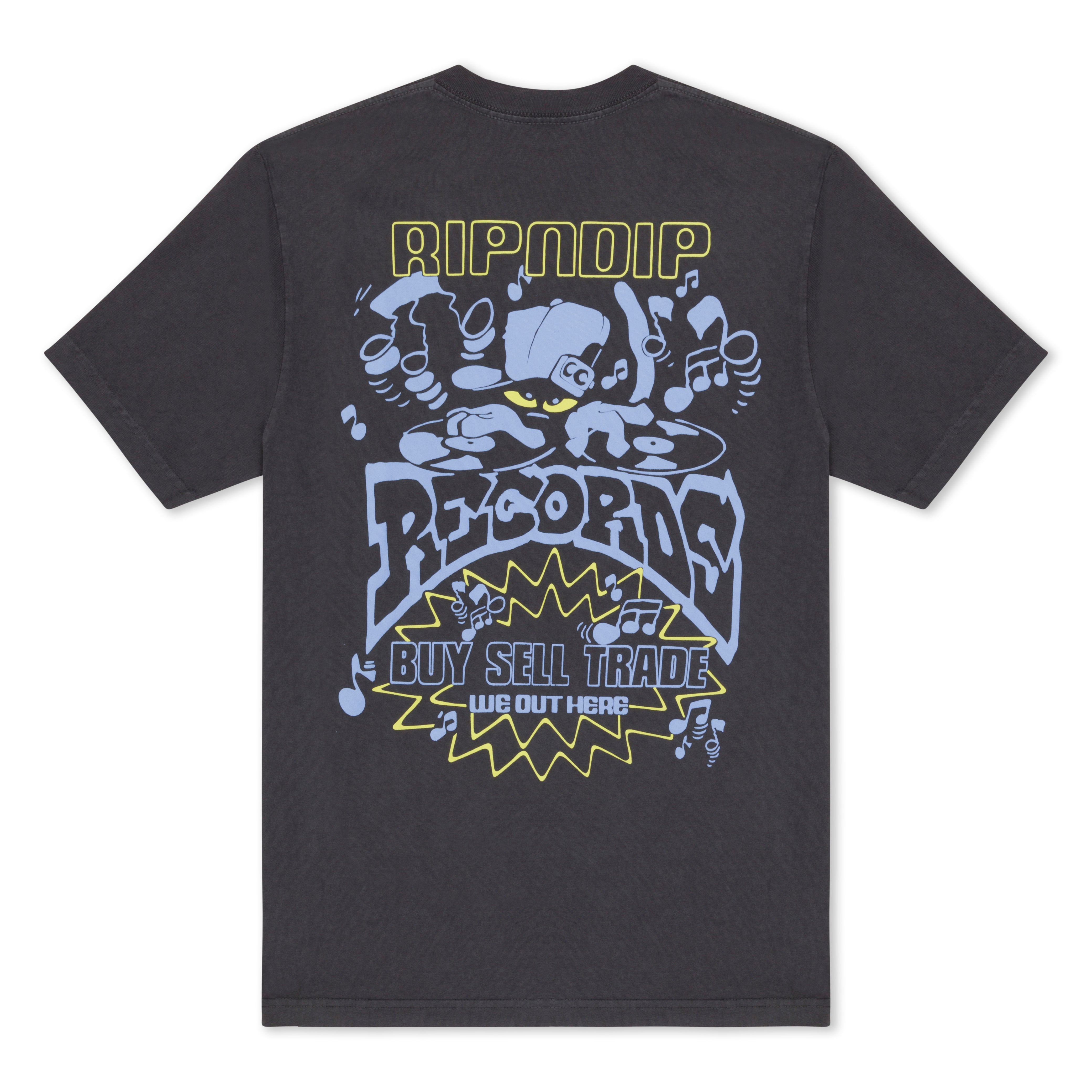  Ripndip Records Tee (Charcoal Vintage Wash)、mySite、merchandisen