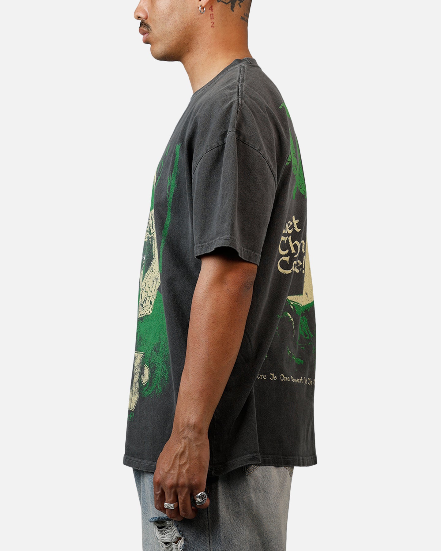 American Thrift X Lord Of The Rings Gimli Toss Heavyweight T-Shirt Black Wash、mySite、zt4zffjzw