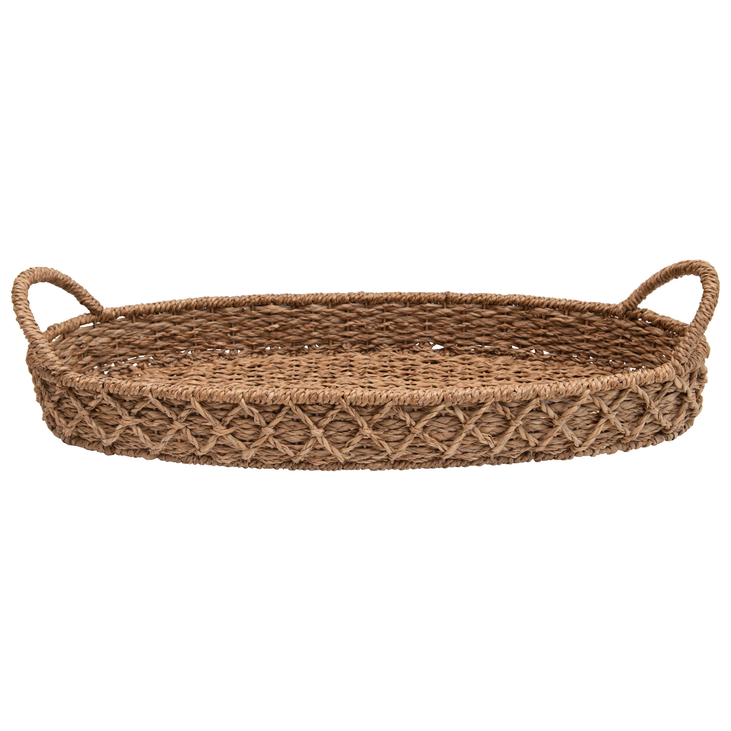  Decorative Woven Seagrass Tray with Handles、mySite、elrpsem3k