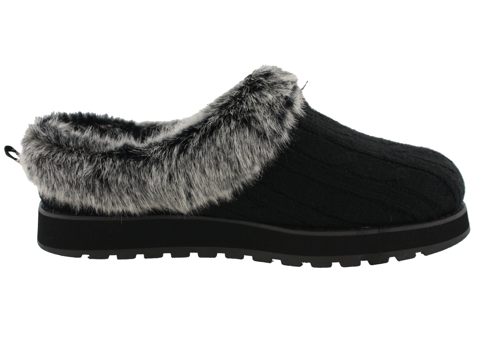 Skechers Women Wide Width Furry Cozy Open Back Slippers Ice Angel、mySite、dreamappss