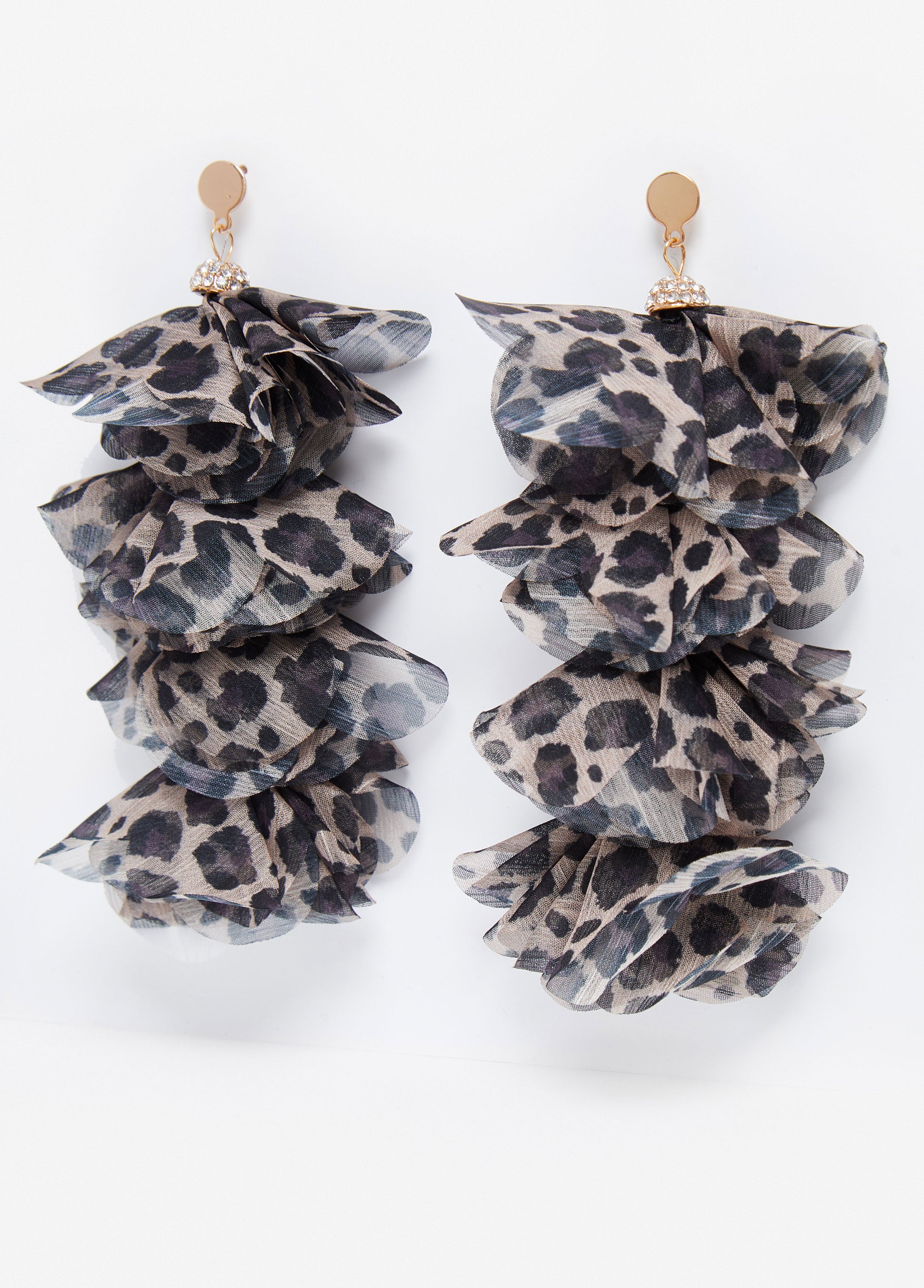 Crystal & Leopard Chiffon Earrings、mySite、bengalsvssteelers