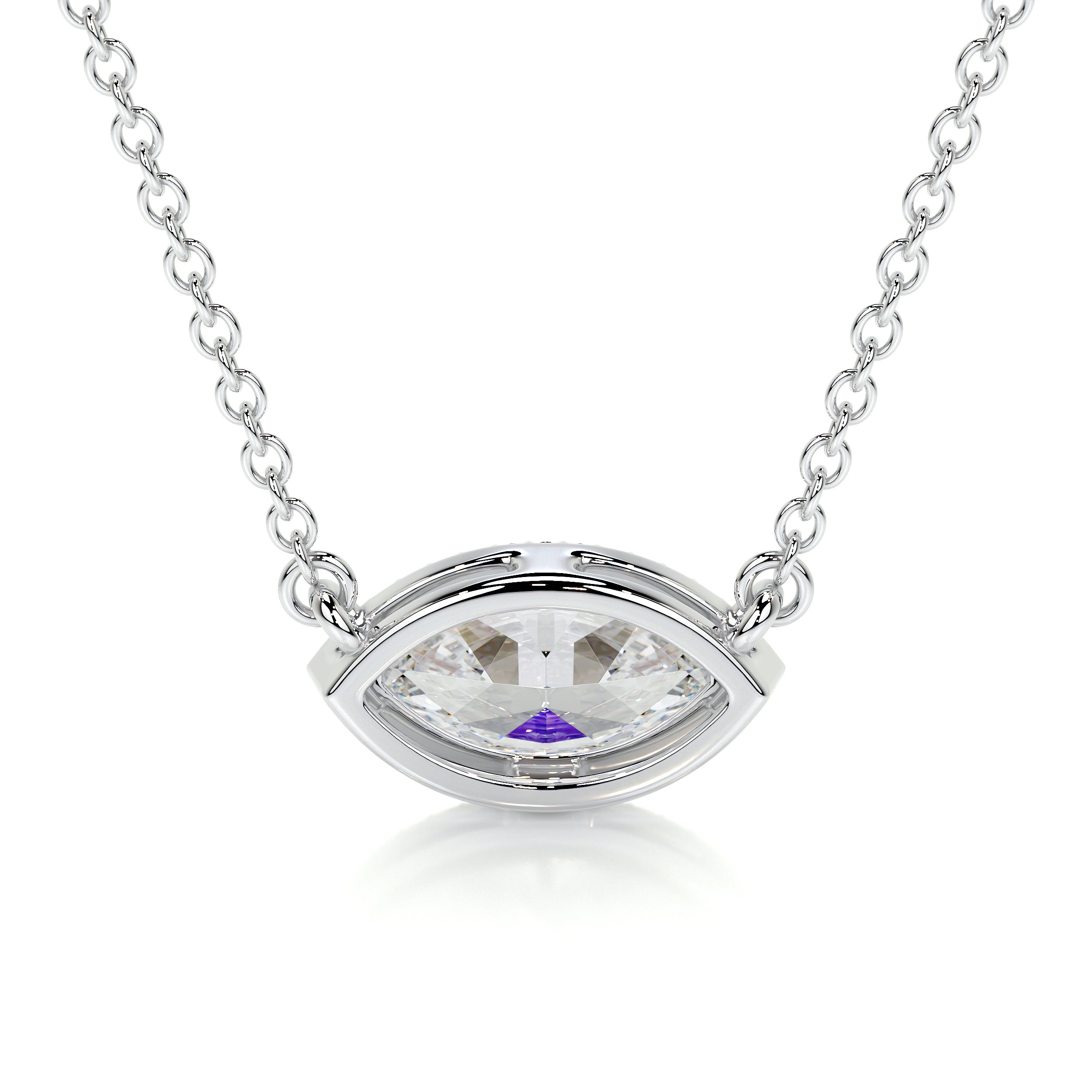 Britney Moissanite & Diamonds Necklace -14K White Gold、mySite、hinf8tx79