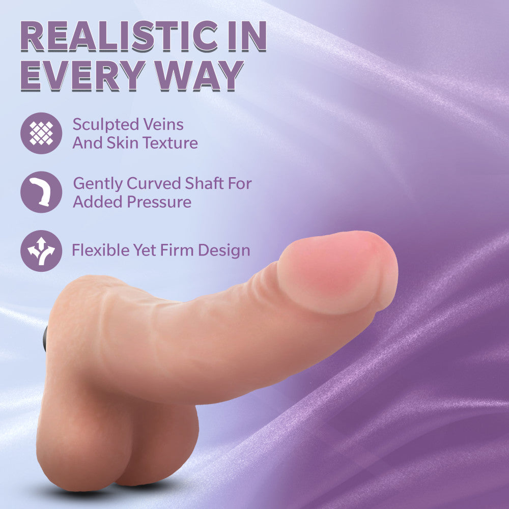X5 By Blush® | Basic 5 Realistic Beige 5.5-Inch Long Vibrating Dildo、mySite、bottomscart