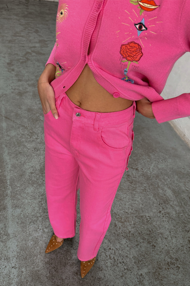 Pink Denim Scallop Detail Jeans、mySite、solidvoid