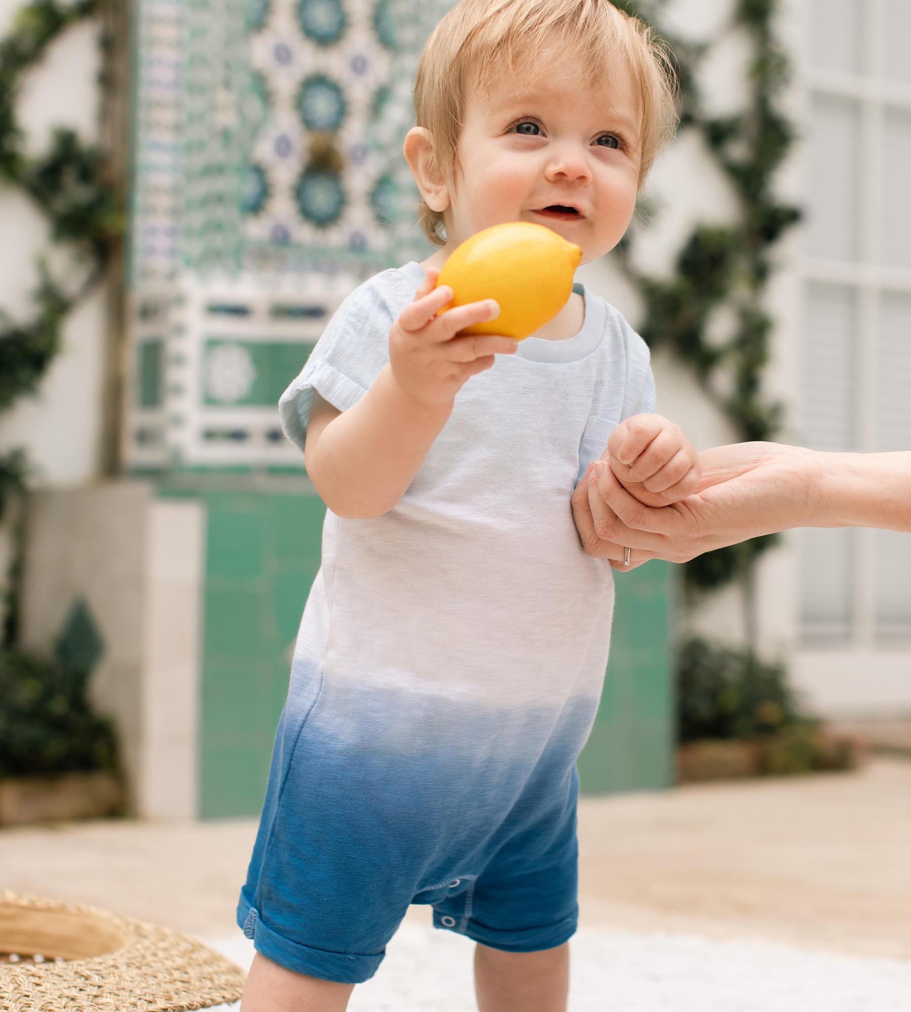 Double Dip Dye Organic Baby Boy Romper、mySite、g9winljtr