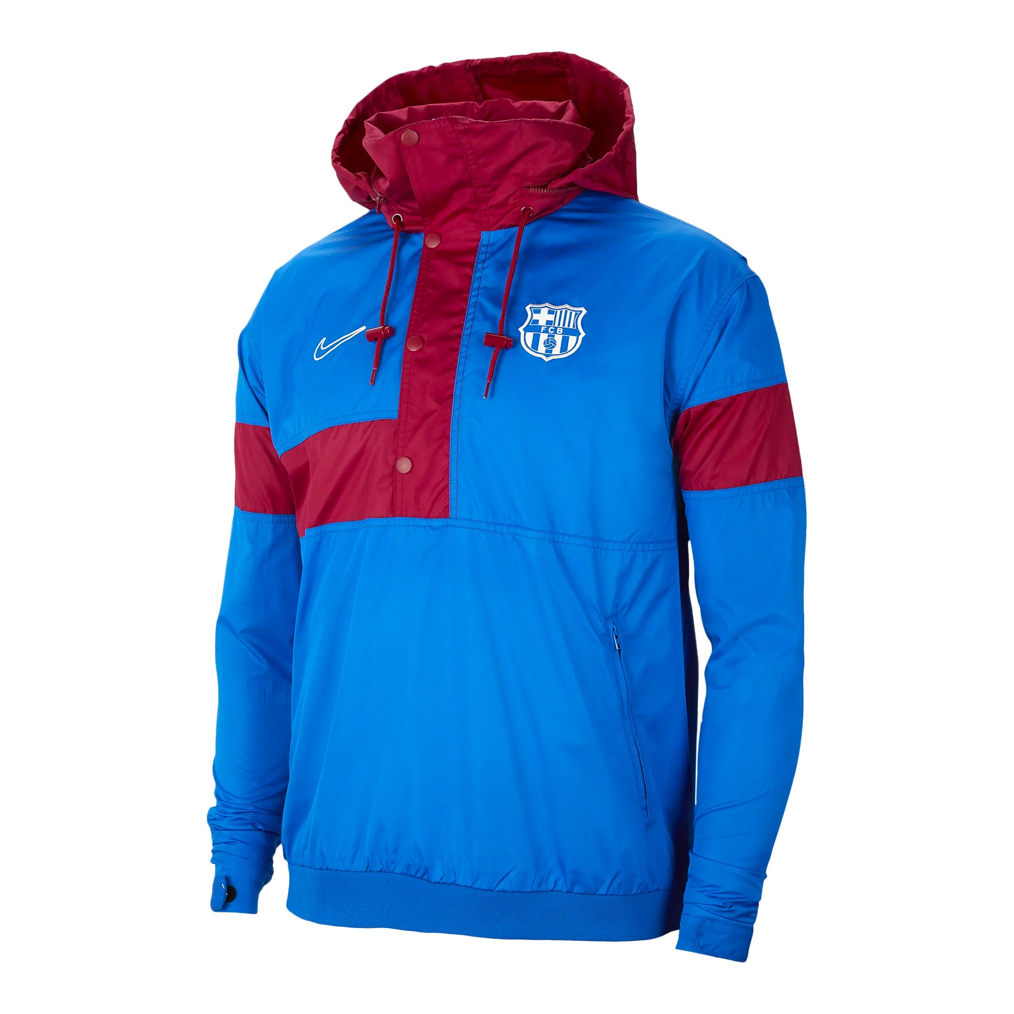 Nike Men's FC Barcelona 2021/22 Anorak Jacket Blue/Red、mySite、bottomscart