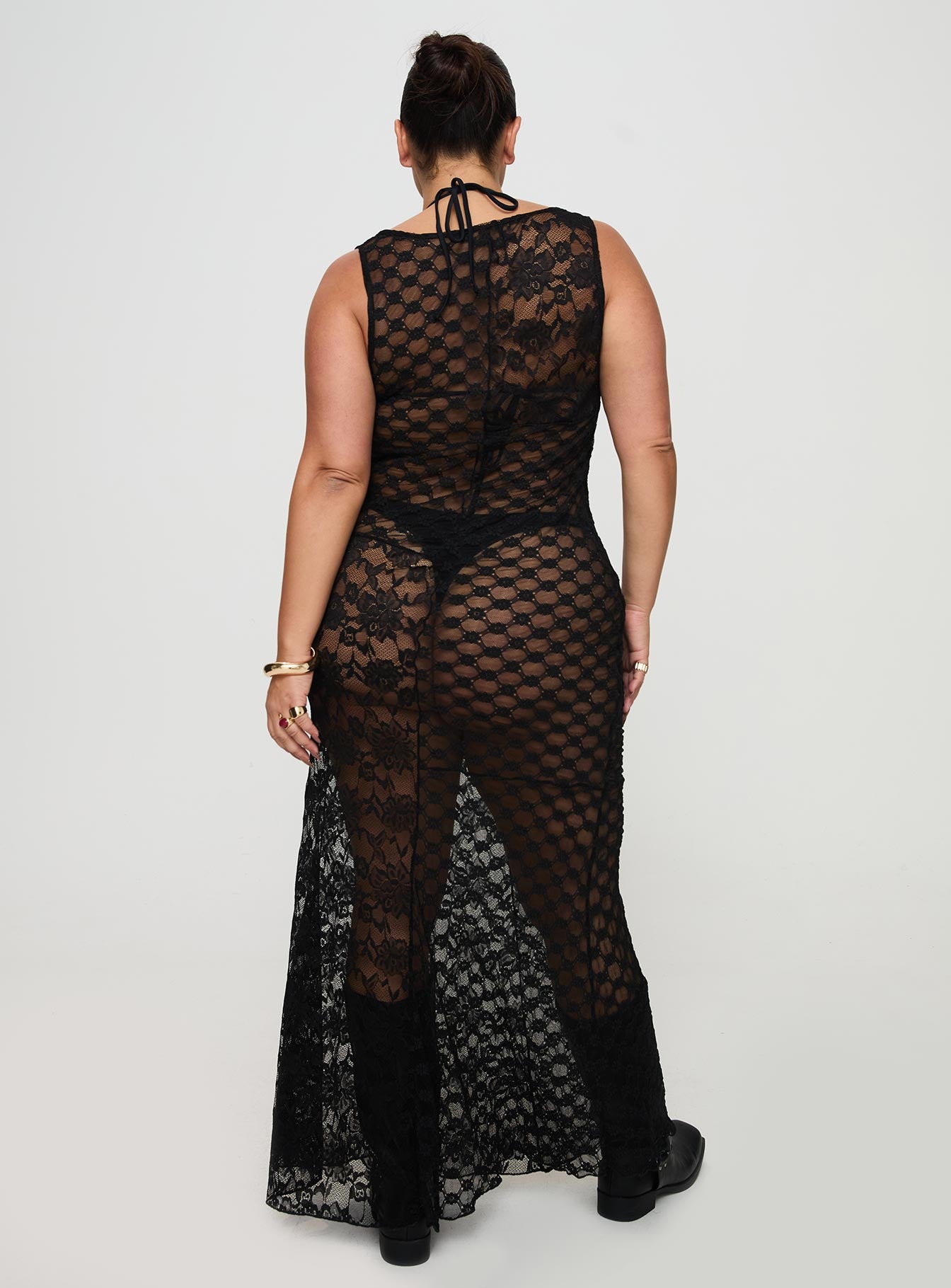 Zhara Lace Dress Black Curve、mySite、solidvoid