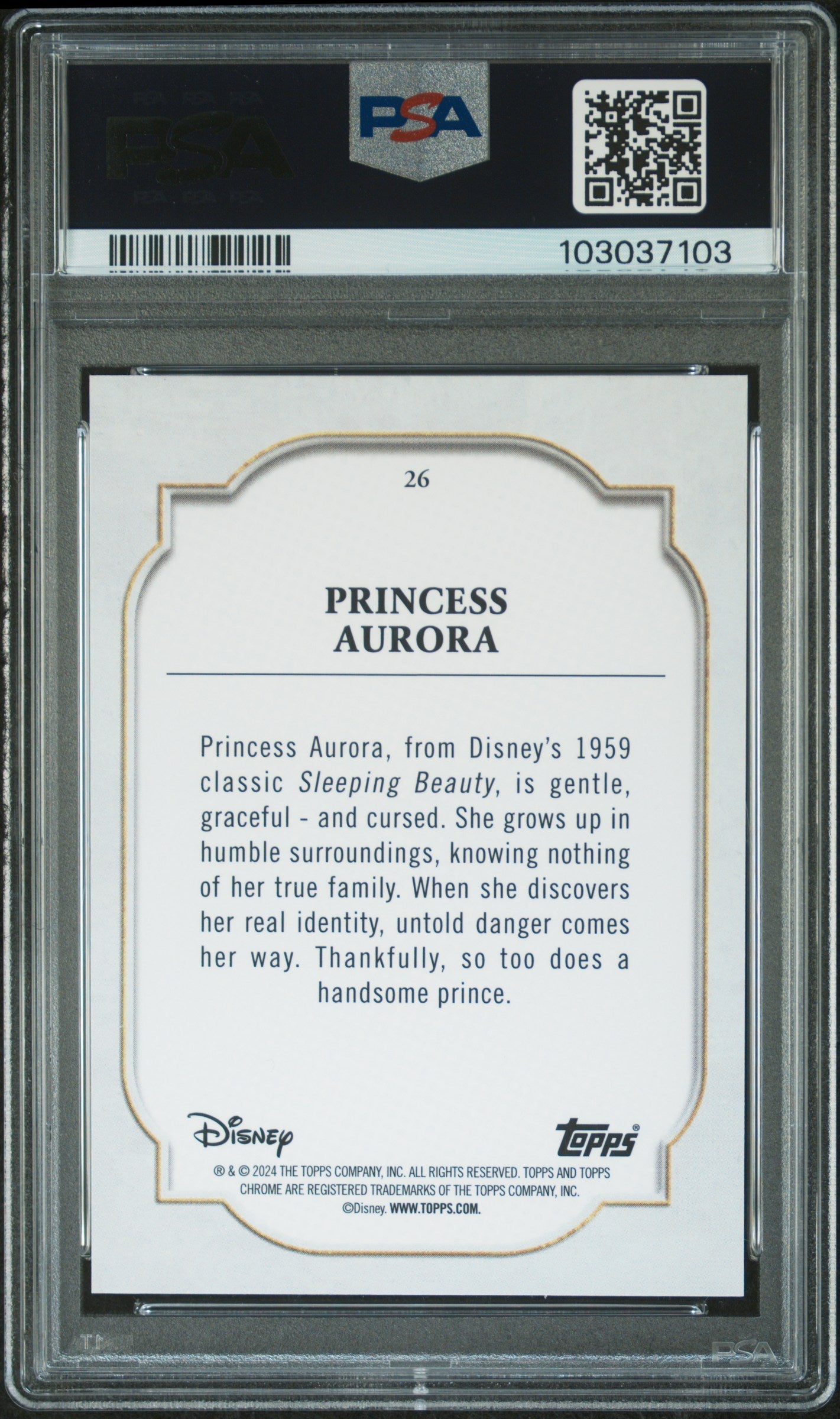 Princess Aurora #26 PSA 9 Topps Chrome Disney Sapphire Edition 2024、mySite、waistdrama