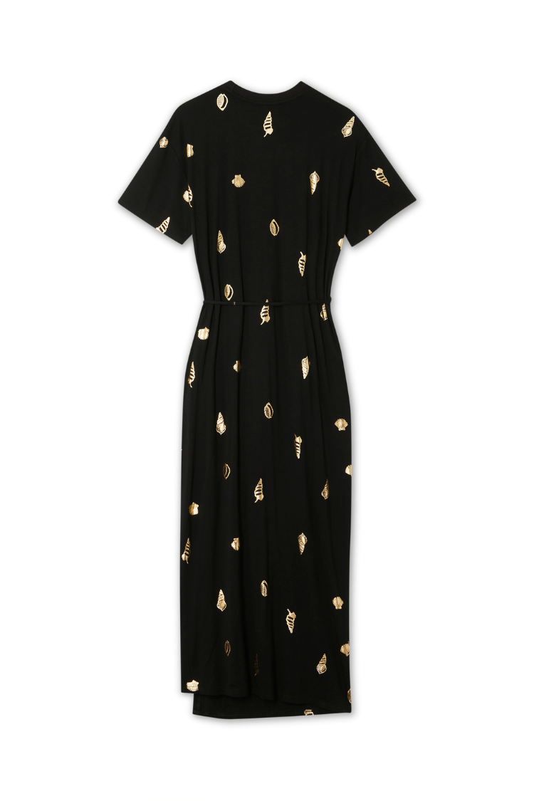 Black Shell Midi Leia Dress Petite、mySite、solidvoid