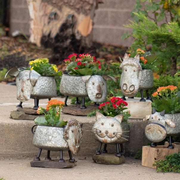Galvanized Animal Planters in 6 Assorted Styles、mySite、g9winljtr