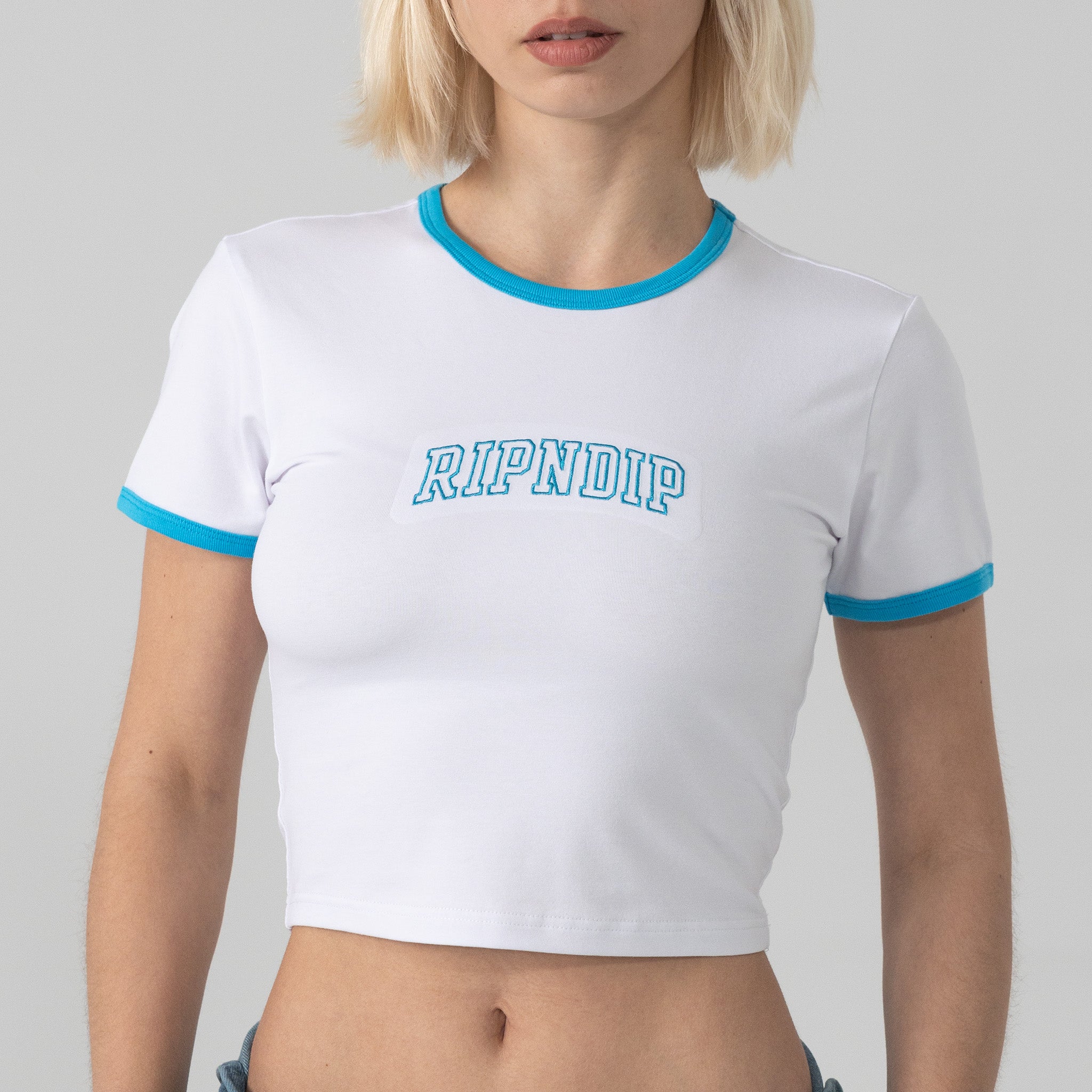  Team Spirit Cropped Ringer Tee (White)、mySite、merchandisen