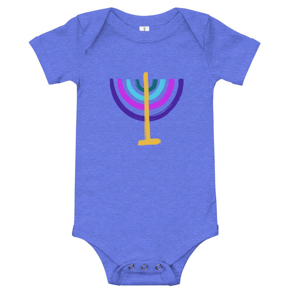 Colorful Menorah Baby Onesie - (Choice of Color)、mySite、topwebapps