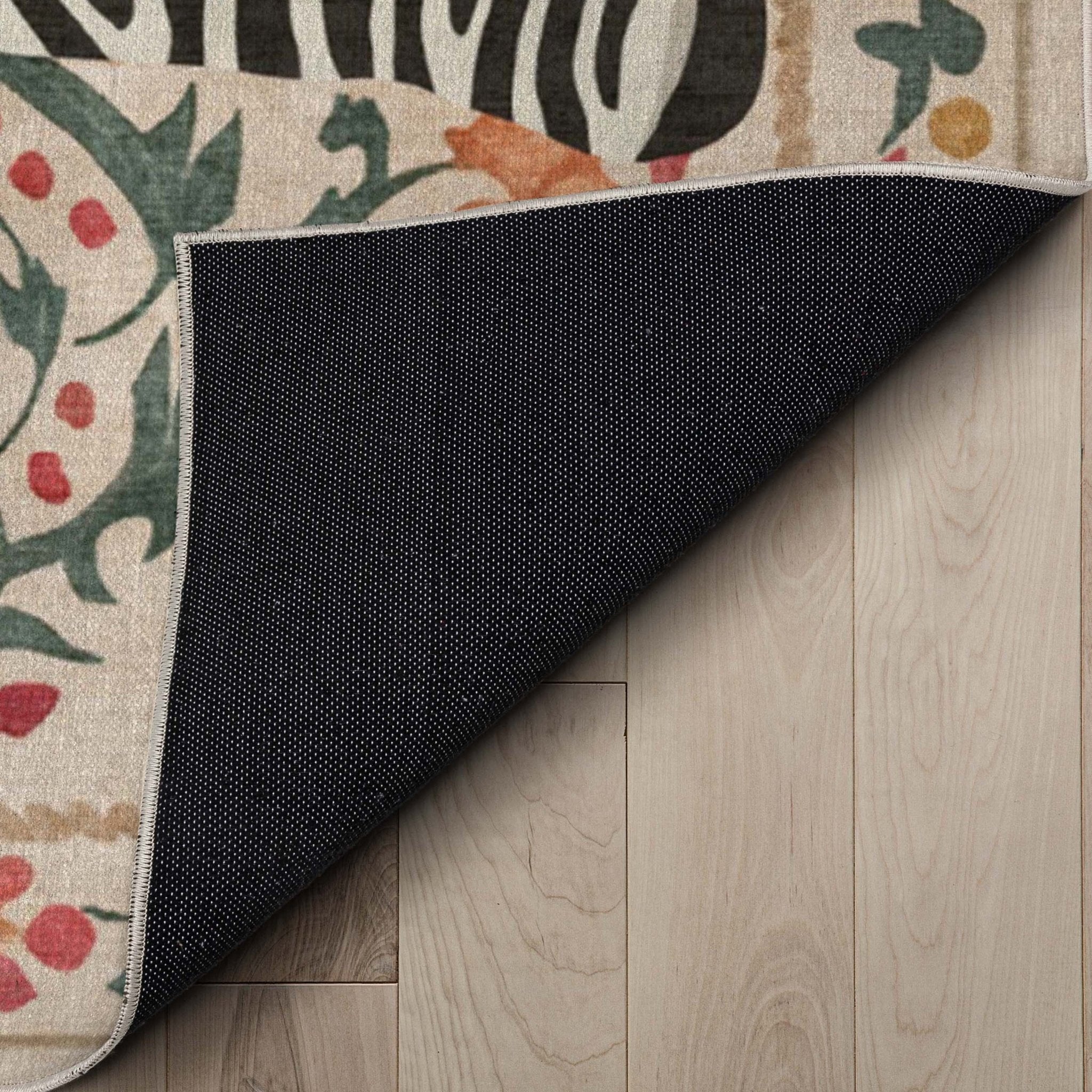 Zebra's Haven Ivory Multi Rug Perfect for Living Room, Dining Room, Bedroom and Kitchen、mySite、gigharbornorthrealestate