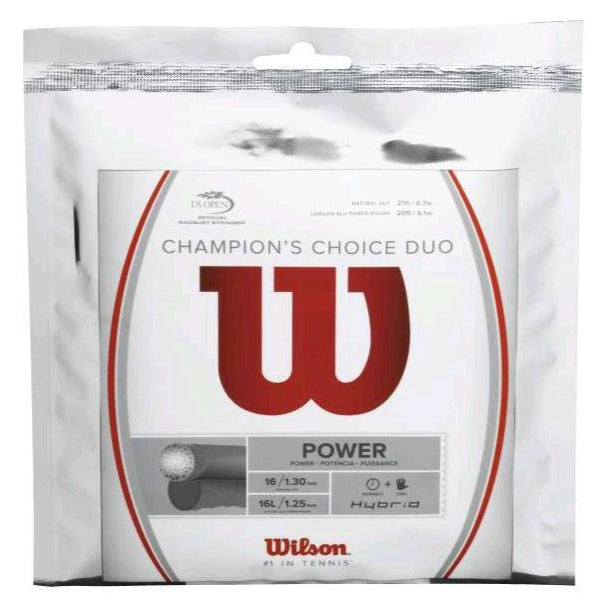 Wilson Champions Choice Duo (Luxilon ALU Power Rough 16L & Wilson Natural Gut 16) Hybrid Tennis String