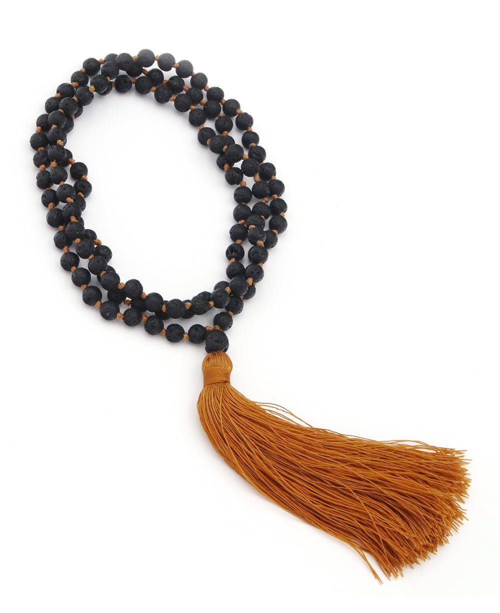 Knotted Lava Bead Meditation Mala, 108 Beads、mySite、topwebapps