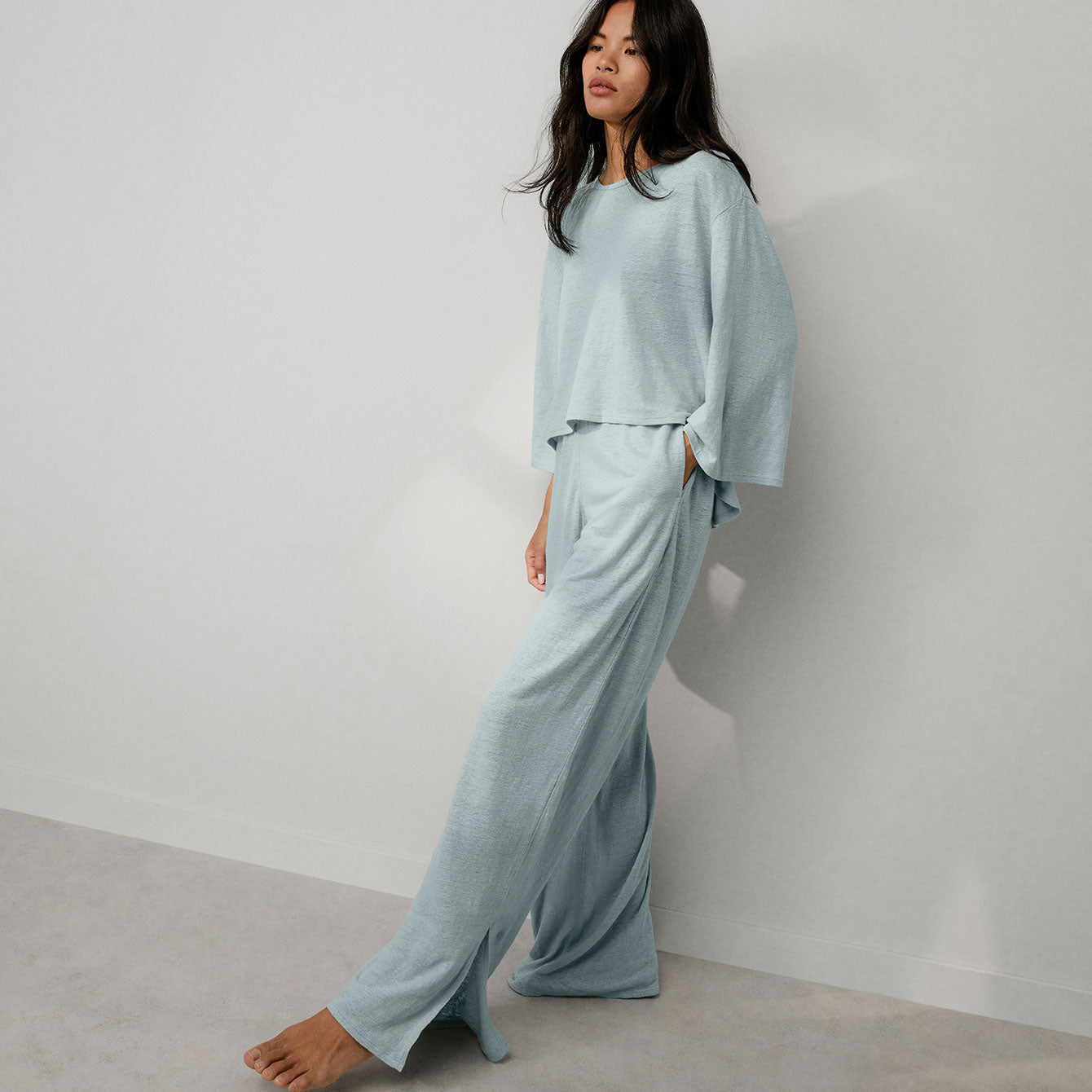 Linen Knit Side Slit Pant、mySite、bengalsvssteelers