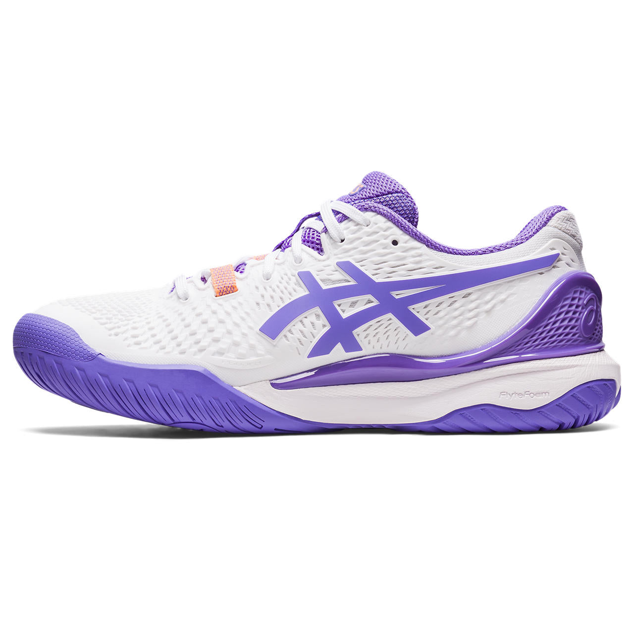 Asics Gel Resolution 9 Wide Women's Tennis Shoe (White/Amethyst)