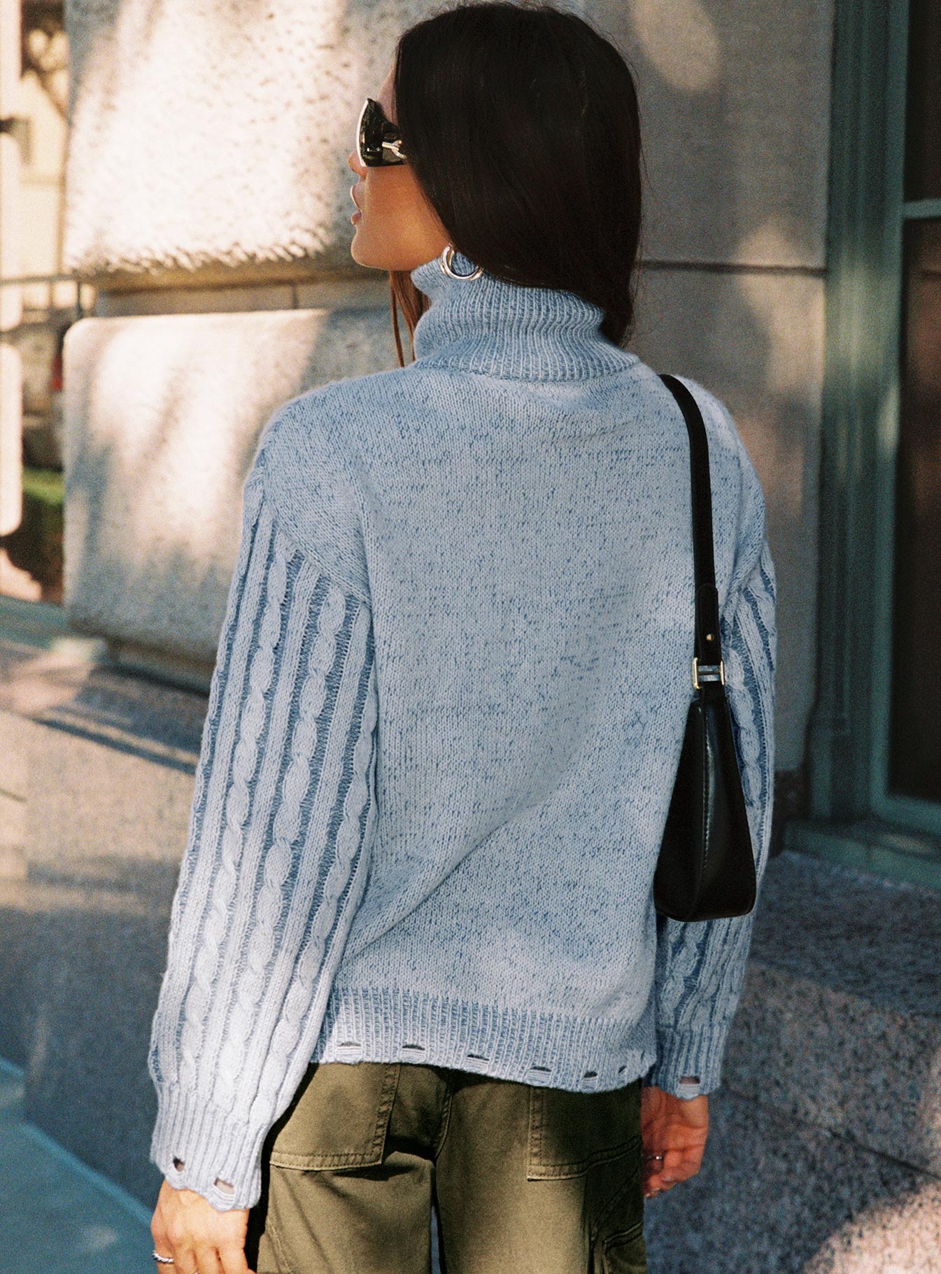 Told The Truth Quarter Zip Knit Sweater Blue、mySite、solidvoid