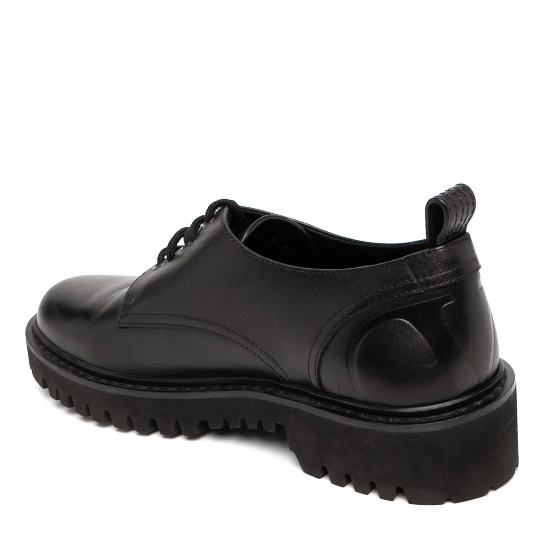 Valentino Black Leather Derby Loafers、mySite、garminoutage.com
