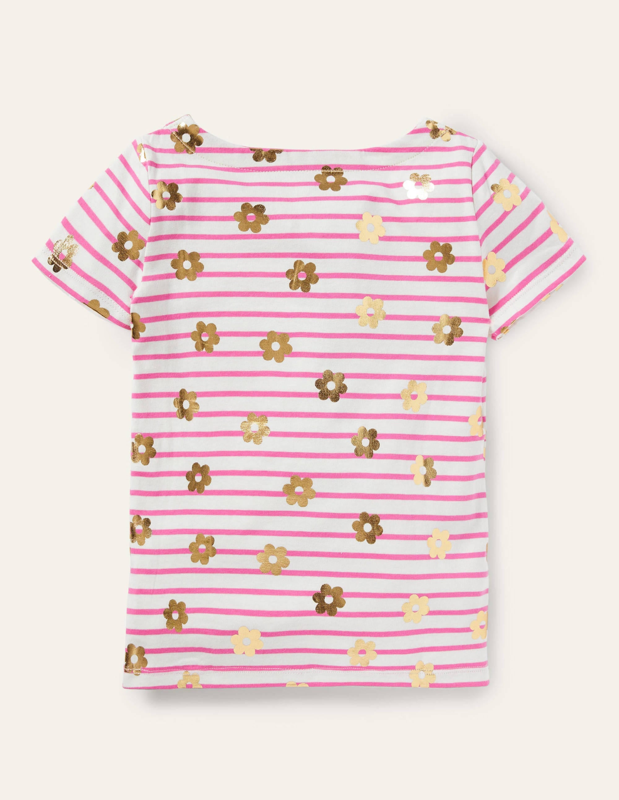  Short-sleeved Breton-Strawberry Pink/ Ivory Daisy、mySite、ashleygrahame