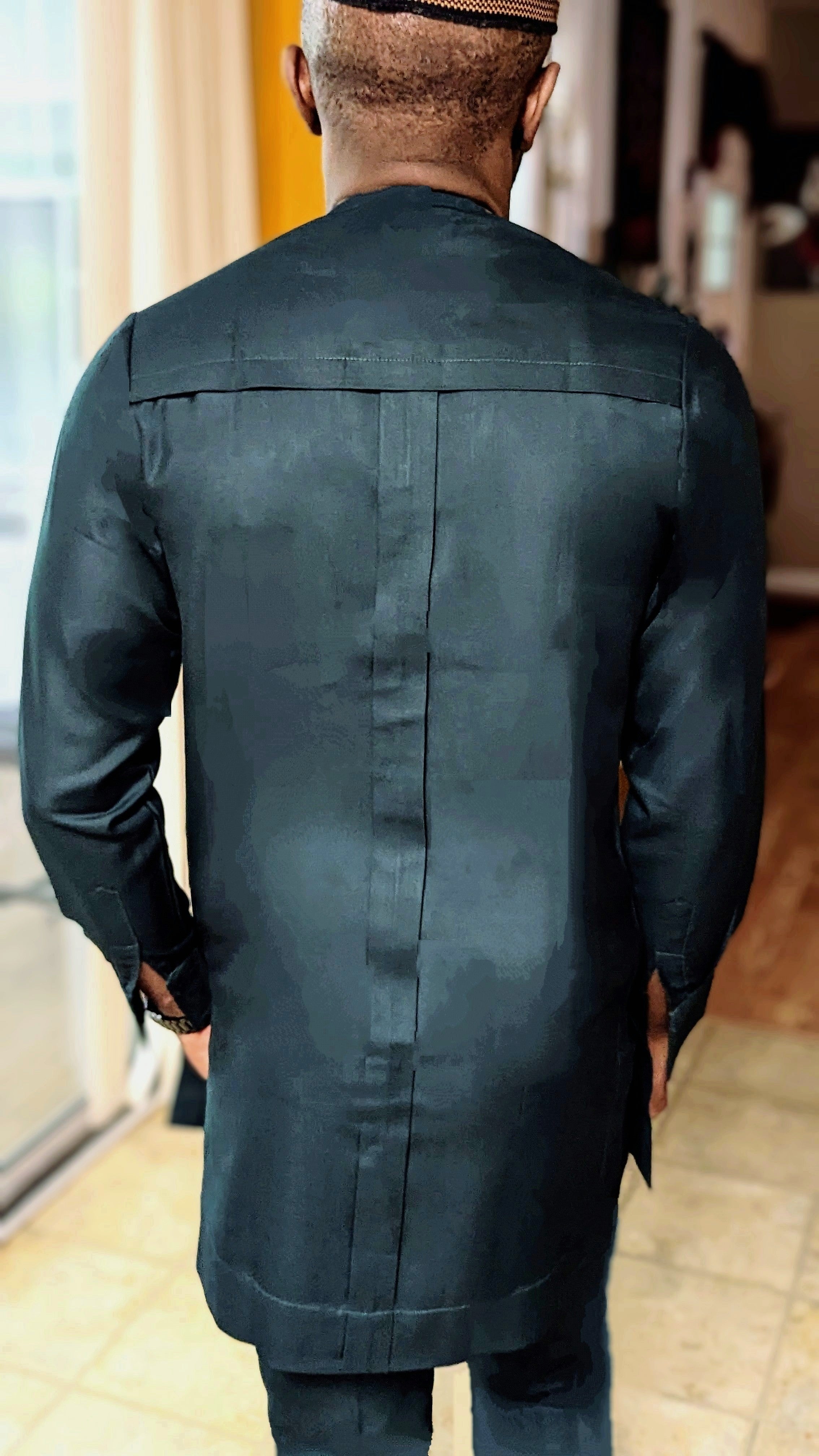 Dupsie's Fanum Chibuzor Emerald Green African Nigerian Senator Dashiki Suit Top and pants DPXSC342、mySite、solidvoid