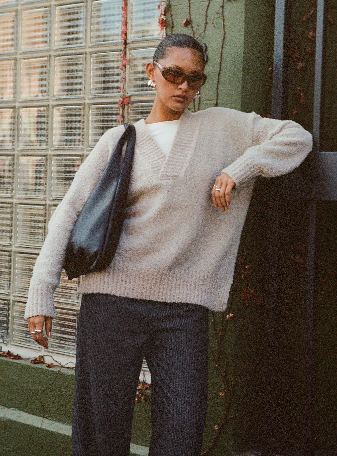 Mich Knit Sweater Beige、mySite、solidvoid